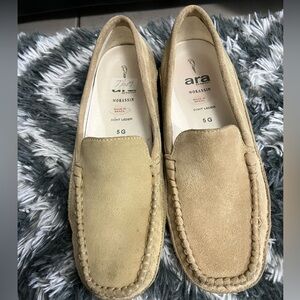 ARA MOKASSIN | Beige ECHT LEDER Leather Suede Size US 7.5-8 equivalent EUC